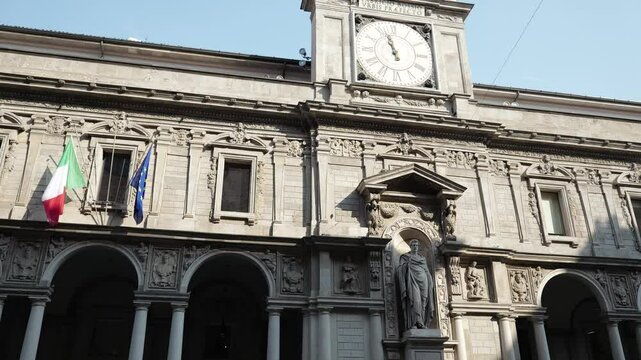 Milan, Italy - February 2025 - Visiting the exterior of the historic buildings of the Lombard capital