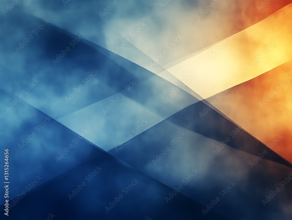 Poster abstract layered shapes display a gradient of colors and textures
