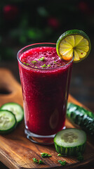 Refreshing Beet and Cucumber Juice with Lime