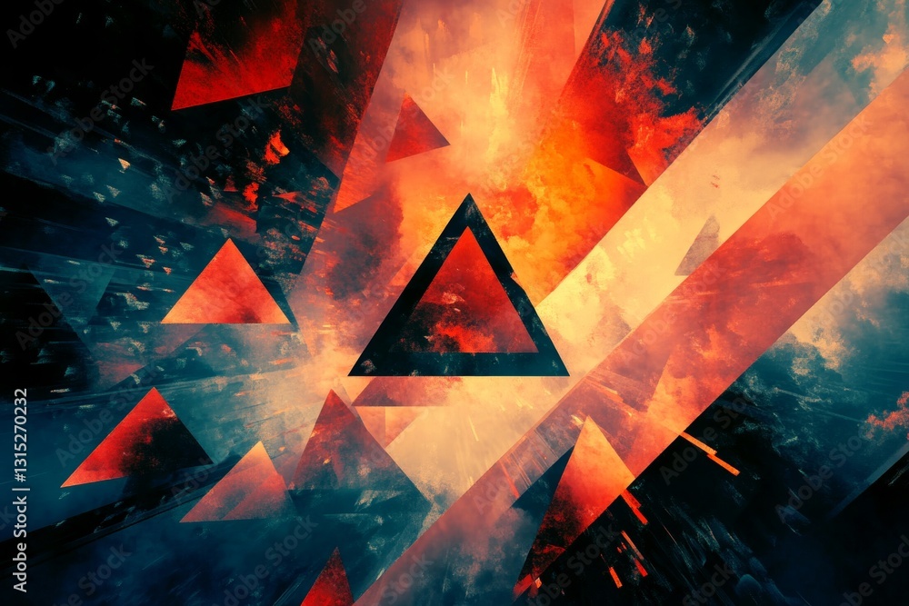 Aufkleber this dynamic abstract background features vivid colors and geometric shapes, creating an energetic v