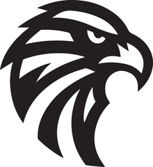 Bold Tribal Eagle Head Vector Logo in Black and White

