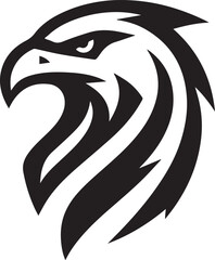 Bold Tribal Eagle Head Vector Logo in Black and White

