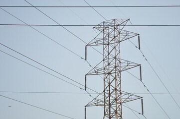 power pole on the sky background