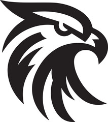 Bold Tribal Eagle Head Vector Logo in Black and White

