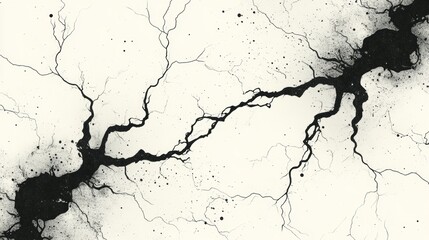 Obraz premium Dynamic black lightning silhouettes pattern digital art urban environment aerial view high fidelity design