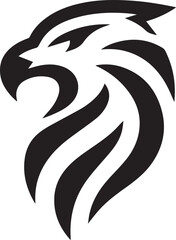 Bold Tribal Eagle Head Vector Logo in Black and White

