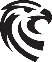 Bold Tribal Eagle Head Vector Logo in Black and White

