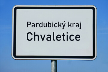 Ortsschild Pardubický kraj Chvaletice
