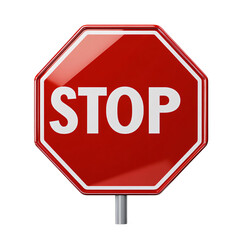 Stop sign isolated on transparent background