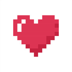 Pixel art heart love color icon valentine, vector 10 eps.