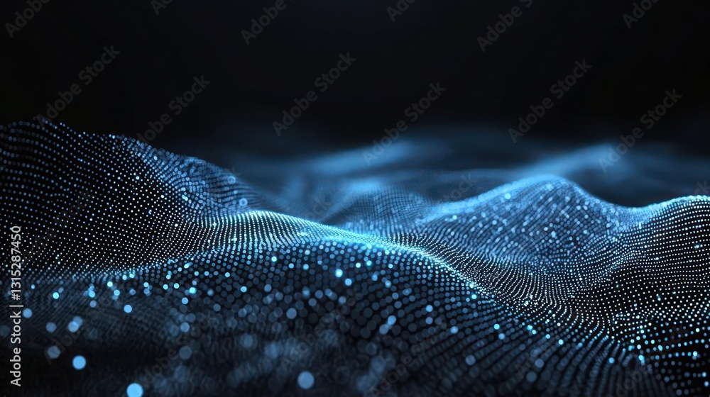 Poster abstract digital blue wave background representing modern data technology and futuristic concepts