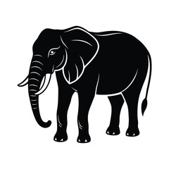 Fototapeta premium elephant vector illustration silhouette with white background