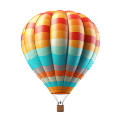 Fototapeta premium Hot Air Balloon Isolated on Transparent Background, PNG