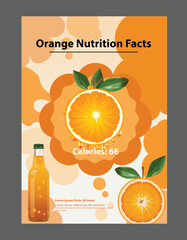 Orange fruit flyer background layout design vector