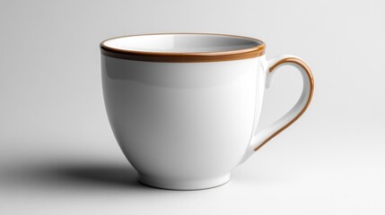 Fototapeta premium Empty white coffee cup on plain background