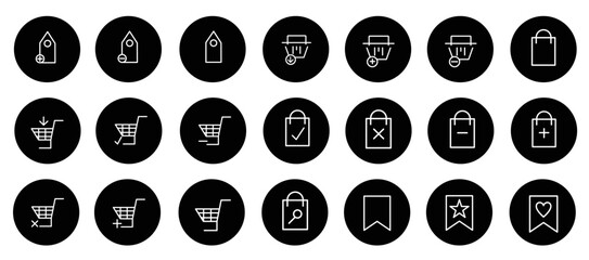 set of shopping online icons, ecommerce, shop, sale