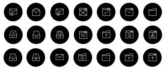 Email line icon set. Informations, message, transfer, letter, text, gmail and communication icon set.
