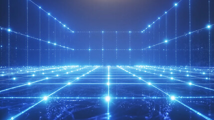 Obraz premium Abstract Digital Network Grid Data, Technology, Connectivity, Innovation