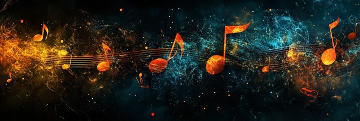 Vivid musical journey of fiery and azure notes