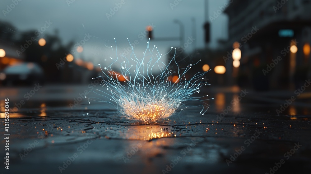 Aufkleber A 3D rendering of digital binary data on a microchip is set against a glowing circuit board background, symbolizing deep machine learning, cryptocurrency, and high-tech products, as well as big data