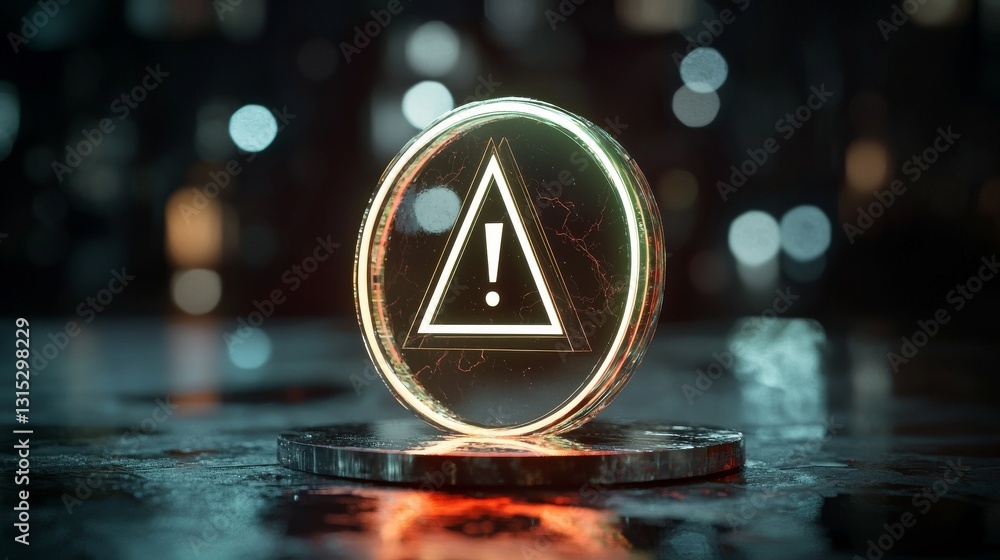Poster concept of computer hacked, system error, virus, cyber attack, malware - 3d rendering of danger symb
