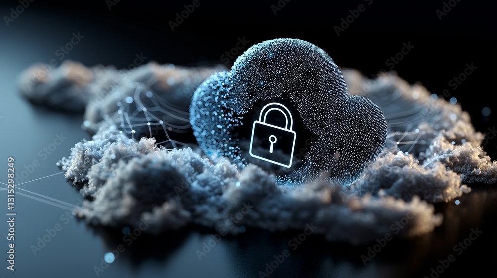 Poster the concept of cloud computing technology involves transferring databases to the cloud, symbolized b