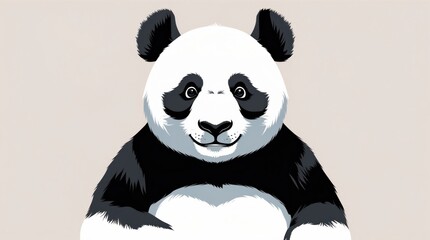 Obraz premium Charming Panda Illustration with Expressive Eyes and Soft Fur Texture