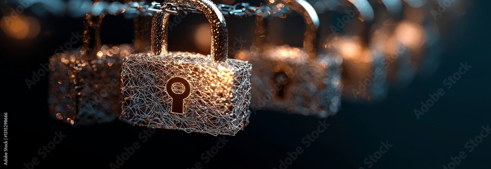 Aufkleber the concept of internet and networking security systems is represented by a background banner with c