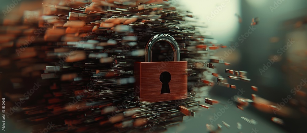 Poster the concept of internet network security is represented through an abstract depiction of high-speed 