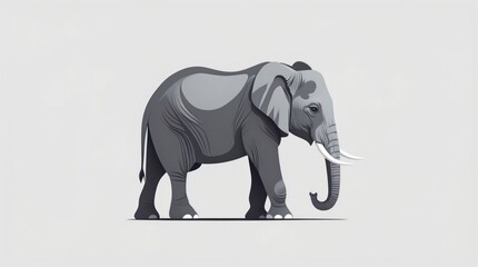 Obraz premium Detailed Illustration of a Majestic Elephant with Intricate Shading and Textures, Ideal for Wil