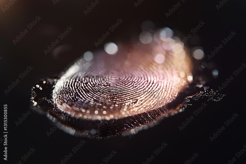 Aufkleber a beautiful, abstract violet and red colored fingerprint is visible up close on a textured backgroun