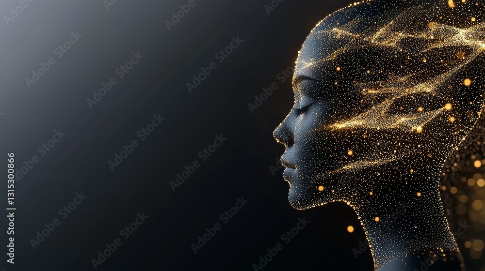 Poster the concept of facial recognition technology is depicted through a 3d rendering of an abstract face 