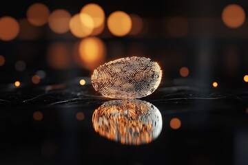 Obraz premium A vibrant, multi-colored fingerprint is visible in close-up detail against a textured background, ideal for design purposes, captured through macro photography