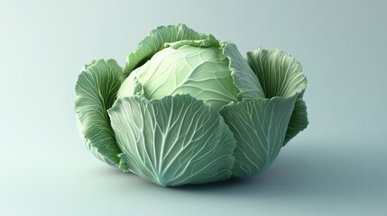 Obraz premium Fresh, vibrant head of cabbage