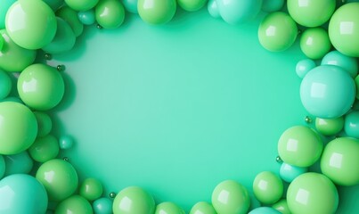 Green Balloons Framing Background