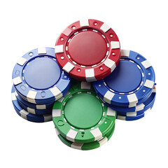 poker chips isolated on white