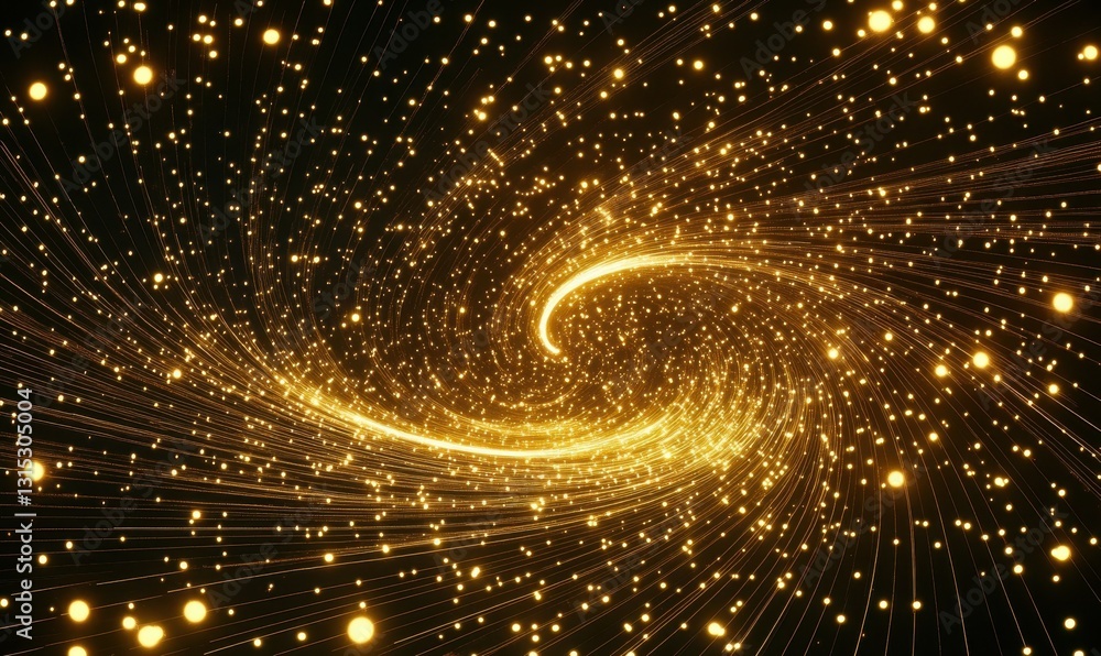 Aufkleber abstract lines and dots forming a constellations-inspired pattern, futuristic and celestial with glo