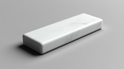 Modern marble rectangular block on gray surface