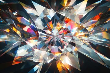 A dazzling close-up of a multifaceted gemstone, showcasing vibrant colors and intricate details.
