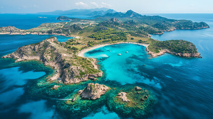 Obraz premium aerial view of the coast of the sea