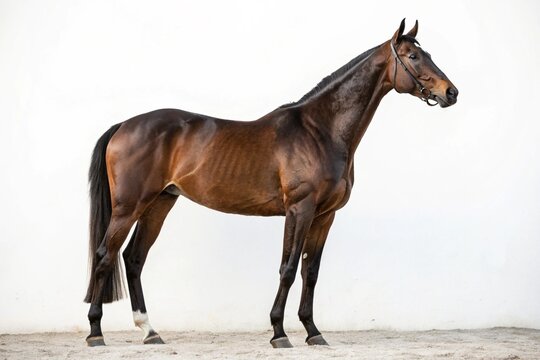 standardbred horse isolated on white background