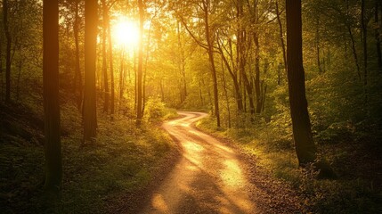 Obraz premium Generic Winding Forest View Through Details Filtering