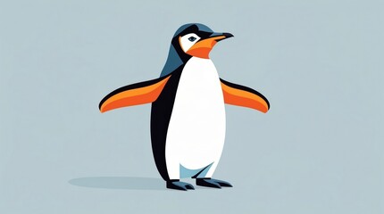 Fototapeta premium Stylish Penguin Illustration with Vibrant Colors and Modern Design for Creative Projects
