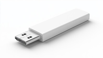 White HDMI USB-C cable, studio shot, blank space, technology