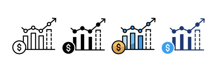 Revenue Forecast  Icon Set Multiple Style Collection