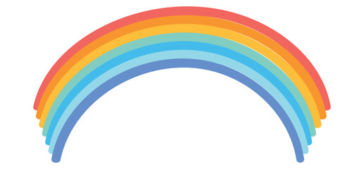 Light Color Tone Rainbow Clipart Design for Digital Creative