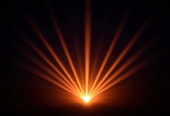 Obraz premium Eight sharp beams of light cut through the darkness, creating a dramatic night scene, image, show