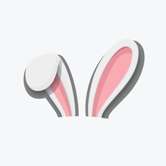 Cute Bunny Ears Peeking – Adorable Easter Rabbit Vector for Holiday Designs and Digital Art