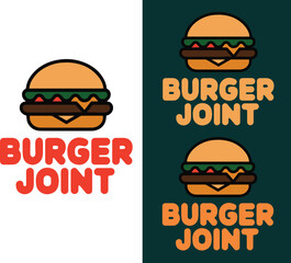 Minimalist Burger logo Design, Burger Joint Logo Design, Bold & Playful Branding vector
