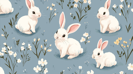 Cute Hand-Drawn Easter Eggs - Horizontal Seamless Pattern